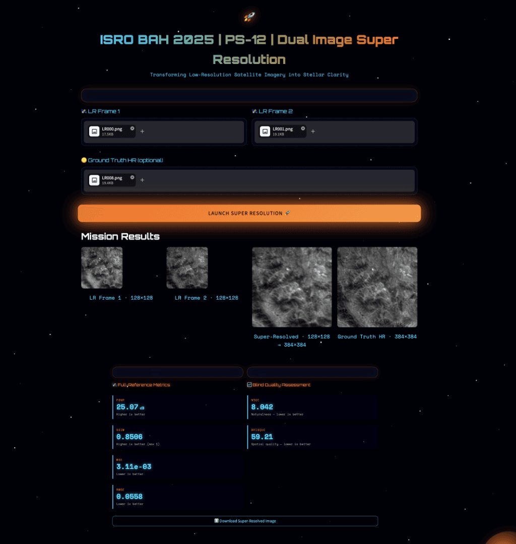SatSR UI